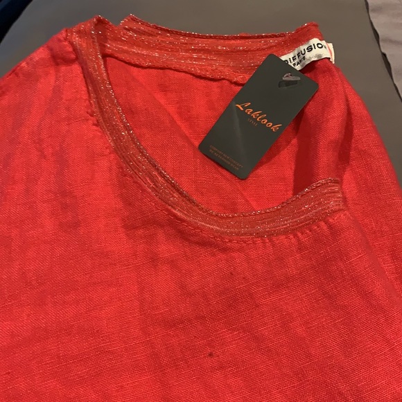 French pink linen blouse size L - Picture 15 of 16